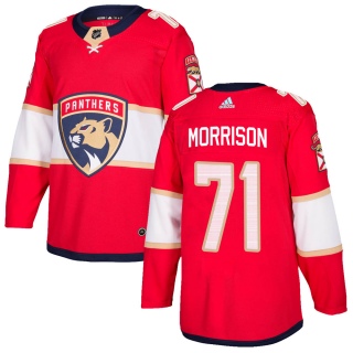 Men's Brad Morrison Florida Panthers Adidas Home Jersey - Authentic Red