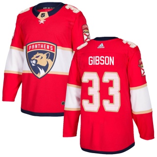 Men's Christopher Gibson Florida Panthers Adidas Home Jersey - Authentic Red