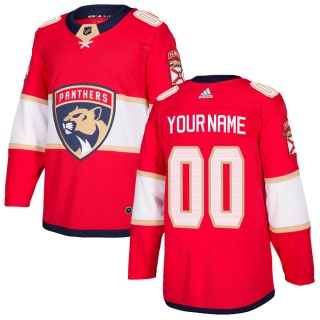 Men's Custom Florida Panthers Adidas Custom Home Jersey - Authentic Red