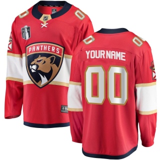 Men's Custom Florida Panthers Fanatics Branded Custom Home 2023 Stanley Cup Final Jersey - Breakaway Red