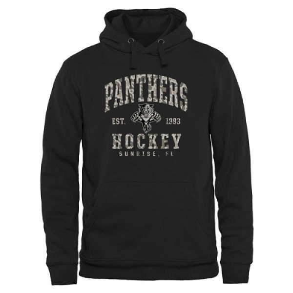 Men's Florida Panthers Camo Stack Pullover Hoodie - Black