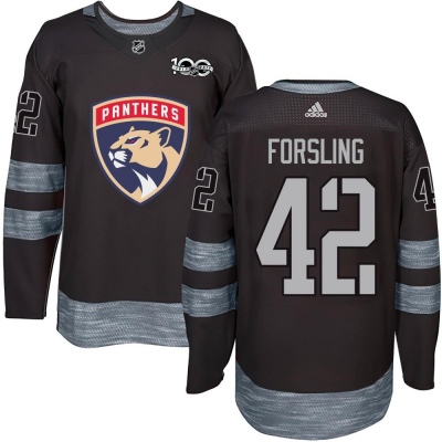 Men's Gustav Forsling Florida Panthers 1917- 100th Anniversary Jersey - Authentic Black