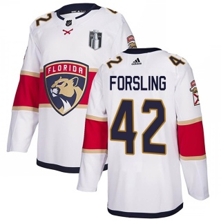 Men's Gustav Forsling Florida Panthers Adidas Away 2023 Stanley Cup Final Jersey - Authentic White