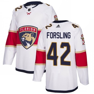 Men's Gustav Forsling Florida Panthers Adidas Away Jersey - Authentic White