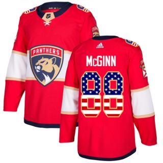 Men's Jamie McGinn Florida Panthers Adidas USA Flag Fashion Jersey - Authentic Red