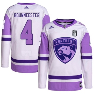 Men's Jay Bouwmeester Florida Panthers Adidas Hockey Fights Cancer Primegreen 2023 Stanley Cup Final Jersey - Authentic White/Pu