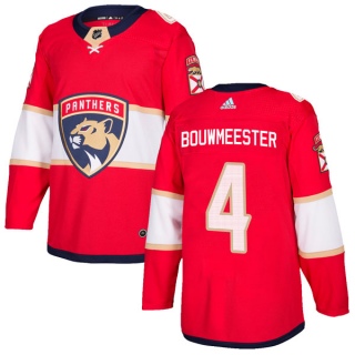 Men's Jay Bouwmeester Florida Panthers Adidas Home Jersey - Authentic Red
