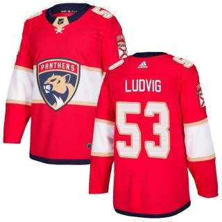 Men's John Ludvig Florida Panthers Adidas Home Jersey - Authentic Red