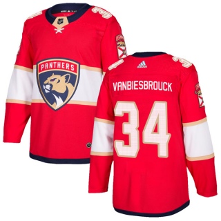 Men's John Vanbiesbrouck Florida Panthers Adidas Home Jersey - Authentic Red