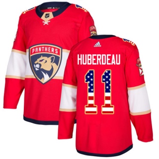 Men's Jonathan Huberdeau Florida Panthers Adidas USA Flag Fashion Jersey - Authentic Red