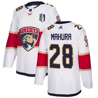 Men's Josh Mahura Florida Panthers Adidas Away 2023 Stanley Cup Final Jersey - Authentic White
