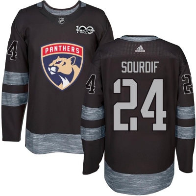 Men's Justin Sourdif Florida Panthers 1917- 100th Anniversary Jersey - Authentic Black