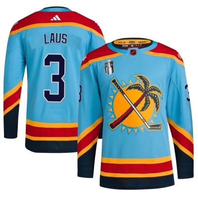 Men's Paul Laus Florida Panthers Adidas Reverse Retro 2.0 2023 Stanley Cup Final Jersey - Authentic Light Blue