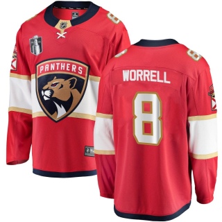 Men's Peter Worrell Florida Panthers Fanatics Branded Home 2023 Stanley Cup Final Jersey - Breakaway Red