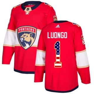 Men's Roberto Luongo Florida Panthers Adidas USA Flag Fashion Jersey - Authentic Red