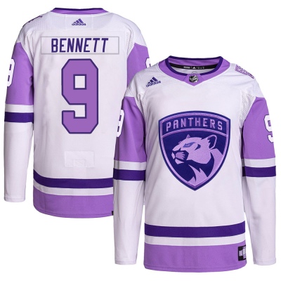 Men's Sam Bennett Florida Panthers Adidas Hockey Fights Cancer Primegreen Jersey - Authentic White/Purple