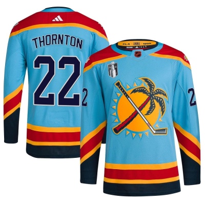 Men's Shawn Thornton Florida Panthers Adidas Reverse Retro 2.0 2023 Stanley Cup Final Jersey - Authentic Light Blue