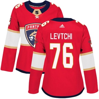 Women's Anton Levtchi Florida Panthers Adidas Home Jersey - Authentic Red