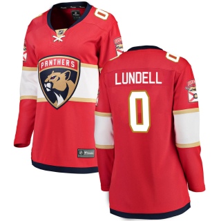 Women's Anton Lundell Florida Panthers Fanatics Branded Home Jersey - Breakaway Red