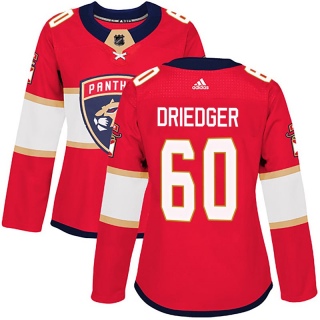 Women's Chris Driedger Florida Panthers Adidas Home Jersey - Authentic Red