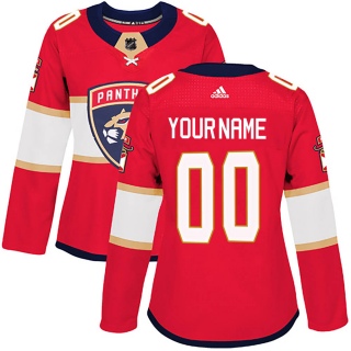 Women's Custom Florida Panthers Adidas Custom Home Jersey - Authentic Red