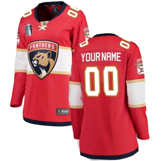 Women's Custom Florida Panthers Fanatics Branded Custom Home 2023 Stanley Cup Final Jersey - Breakaway Red