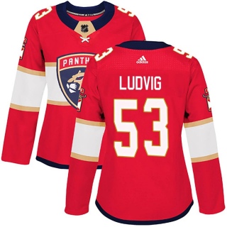 Women's John Ludvig Florida Panthers Adidas Home Jersey - Authentic Red