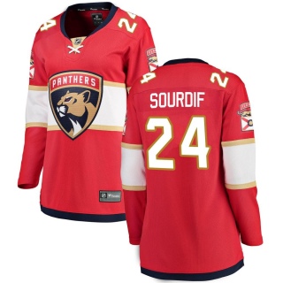 Women's Justin Sourdif Florida Panthers Fanatics Branded Home Jersey - Breakaway Red