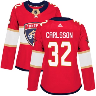 Women's Lucas Carlsson Florida Panthers Adidas Home Jersey - Authentic Red