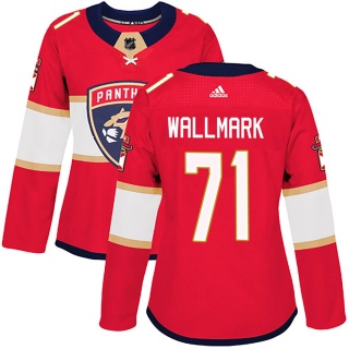 Women's Lucas Wallmark Florida Panthers Adidas Home Jersey - Authentic Red