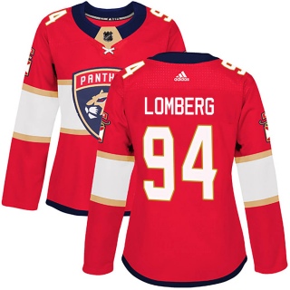 Women's Ryan Lomberg Florida Panthers Adidas Home Jersey - Authentic Red