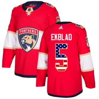Youth Aaron Ekblad Florida Panthers Adidas USA Flag Fashion Jersey - Authentic Red