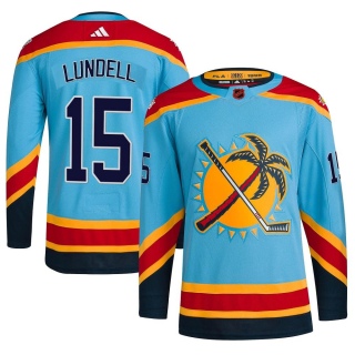 Youth Anton Lundell Florida Panthers Adidas Reverse Retro 2.0 Jersey - Authentic Light Blue