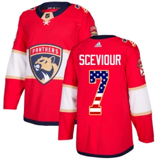 Youth Colton Sceviour Florida Panthers Adidas USA Flag Fashion Jersey - Authentic Red
