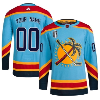 Youth Custom Florida Panthers Adidas Custom Reverse Retro 2.0 2023 Stanley Cup Final Jersey - Authentic Light Blue