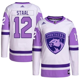 Youth Eric Staal Florida Panthers Adidas Hockey Fights Cancer Primegreen Jersey - Authentic White/Purple