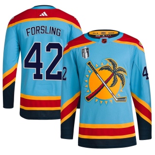 Youth Gustav Forsling Florida Panthers Adidas Reverse Retro 2.0 2023 Stanley Cup Final Jersey - Authentic Light Blue
