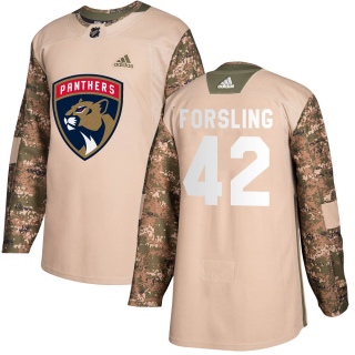 Youth Gustav Forsling Florida Panthers Adidas Veterans Day Practice Jersey - Authentic Camo