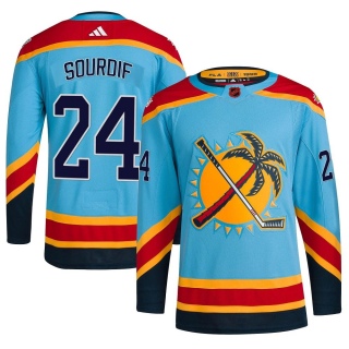 Youth Justin Sourdif Florida Panthers Adidas Reverse Retro 2.0 Jersey - Authentic Light Blue