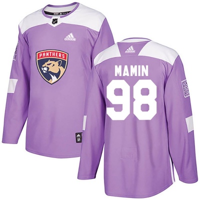 Youth Maxim Mamin Florida Panthers Adidas Fights Cancer Practice Jersey - Authentic Purple