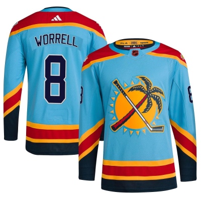 Youth Peter Worrell Florida Panthers Adidas Reverse Retro 2.0 Jersey - Authentic Light Blue