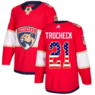 Youth Vincent Trocheck Florida Panthers Adidas USA Flag Fashion Jersey - Authentic Red
